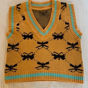 Vintage Style Knit Sweater Vest